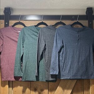 Old Navy Boys' Long-Sleeve Heathered Tees - Maroon, Green, Gray, Blue